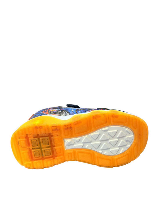 Kids Sneakers with Hoop & Loop Closure and Lights Blue