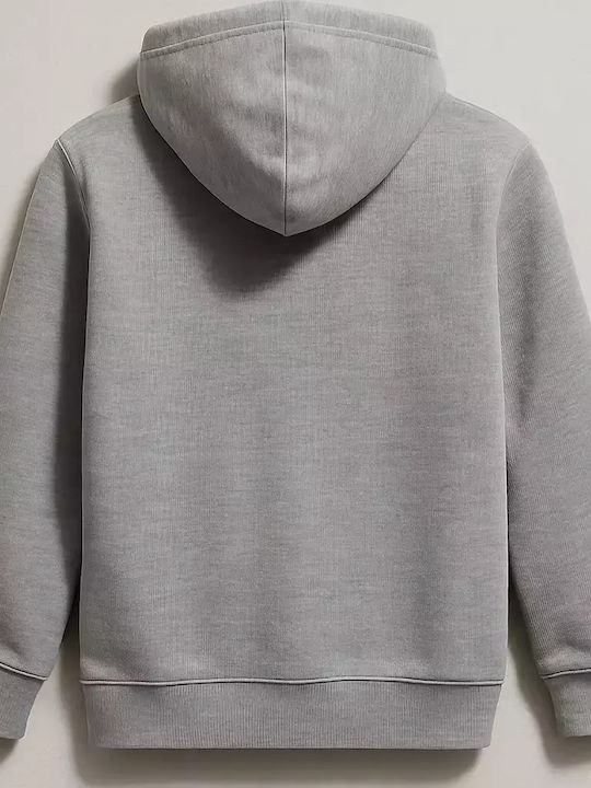 Athletic Kids Cardigan Cotton with Hood Gray