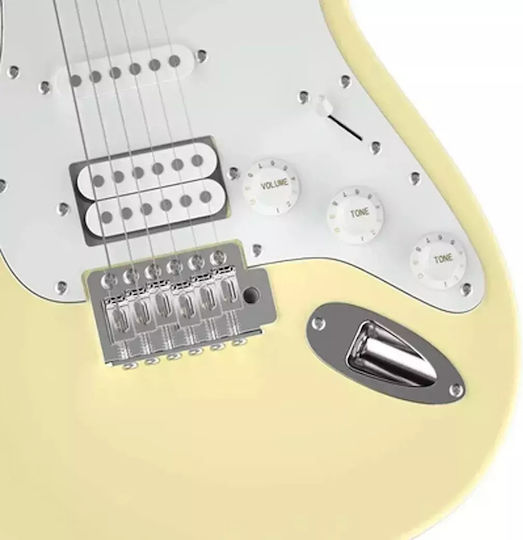 Donner Set Elektrische Gitarre Stratocaster Weiß mit Tasche