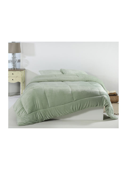 Silk Fashion Duvet Cover Queen 220x240cm Solid Light Green 280 GSMGsm