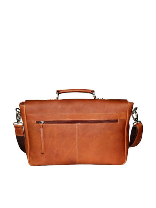 Leather Men's Briefcase Tabac Brown