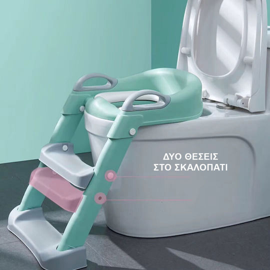 Loomy Figga Kleinkinder-Toilettensitz Blau Mit Stufe Mit Griffen & Mit abnehmbarem Kissen