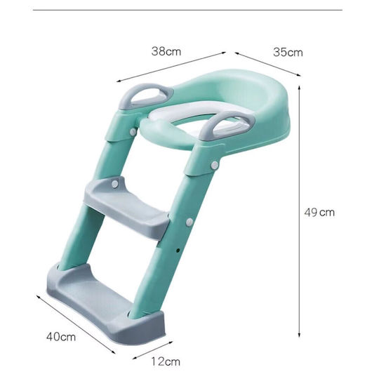 Loomy Zola Kleinkinder-Toilettensitz Grau Mit Stufe mit Griffen & Mit abnehmbarem Kissen