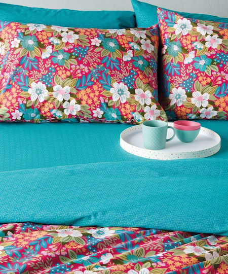 Kentia Set Husă de Pilotă Bumbac Single cu Față de Pernă 165x245 Versus Multicolor