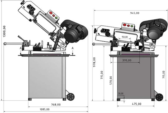 Optimum Bandsäge S 131GH mit Leistung 5.5kW
