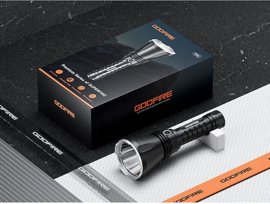 Superfire Επαναφορτιζόμενος Φακός LED IP55 με Μέγιστη Φωτεινότητα 1371lm