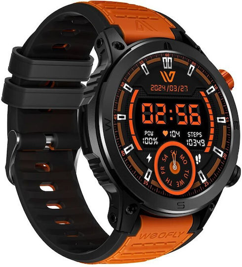 Weofly Conquer 47mm Smartwatch με Παλμογράφο (Πορτοκαλί)