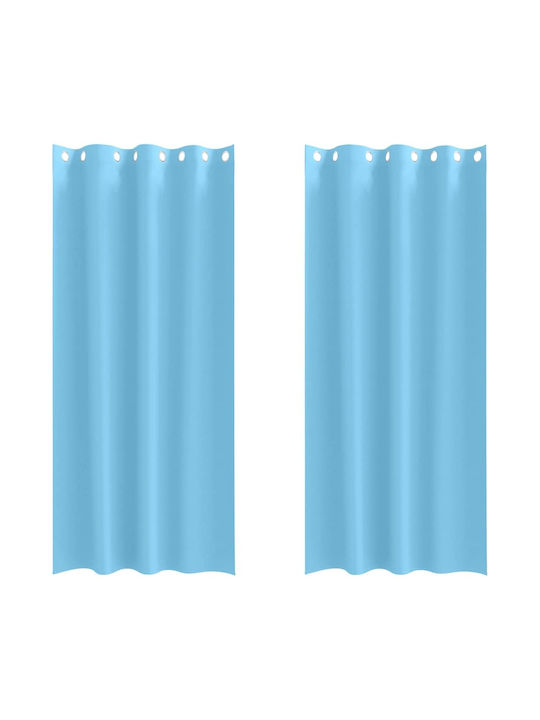 vidaXL Set Perdele Cu Capse Albastre 140x245cm