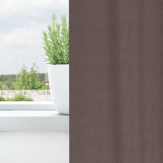 vidaXL Set Window Curtains With Tab Top Brown 140x175cm