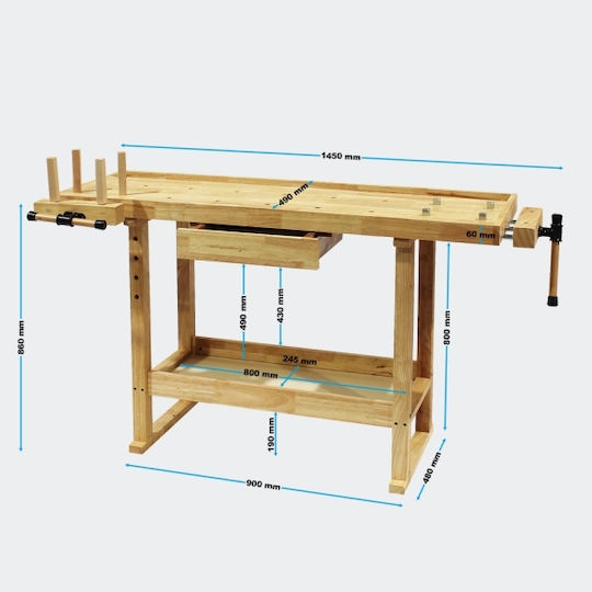 Wiltoc Πάγκος Εργασίας 145x49x86cm 62452