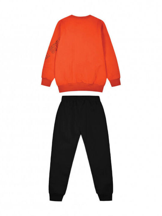 Kids Sweatpants Set Red 2pcs Jump Kick Move
