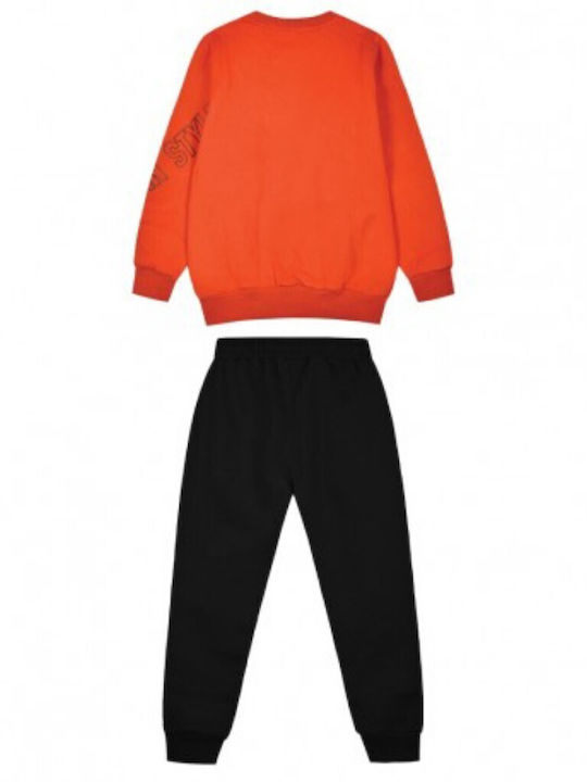 Kids Sweatpants Set Red 2pcs Jump Kick Move