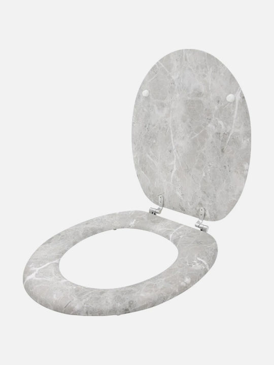 Eurocasa Καπάκι Λεκάνης Ξύλινο 46x37cm Γκρι