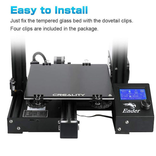 Suprafață de Imprimare din Sticlă pentru Imprimantă 3D 235 X 235 X 4 Mm Ender-3 Ender-3 Pro Ender-3x Ender-5 Cr-20 Cr-20 Pro Rezistentă la Zgârieturi Ușor de Curățat