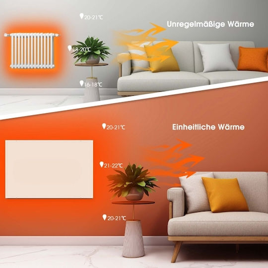 Wiltoc Infrared Heating Panel Wall Ceramic 700W White 122x62cm