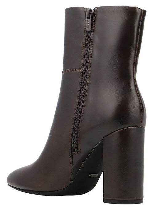 Women's Ankle Boots with High Heel Brown