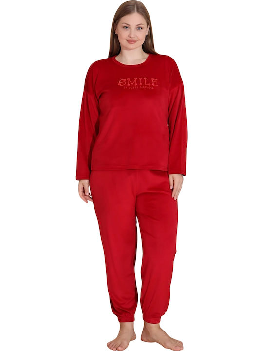 Boyraz Winter Damen Pyjama-Set Red