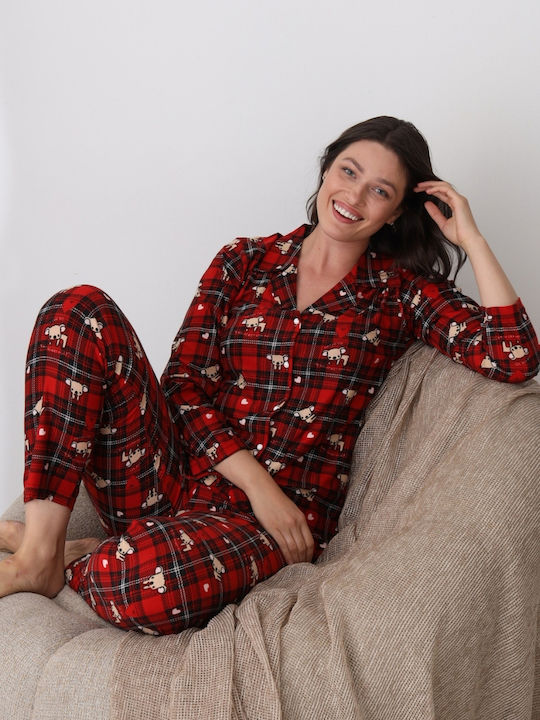 Boyraz Winter Damen Pyjama-Set Multicolored