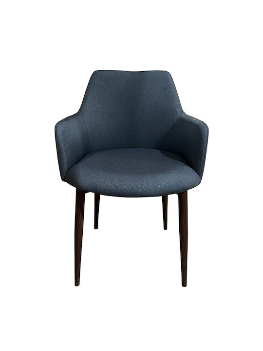 Luzia Dining Room Fabric Chair Grey/walnut 57x60x78cm