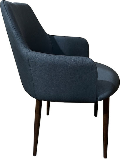 Luzia Dining Room Fabric Chair Grey/walnut 57x60x78cm