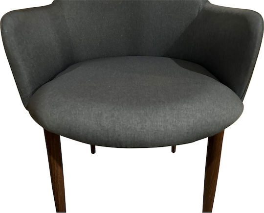 Luzia Dining Room Fabric Chair Grey/walnut 57x60x78cm