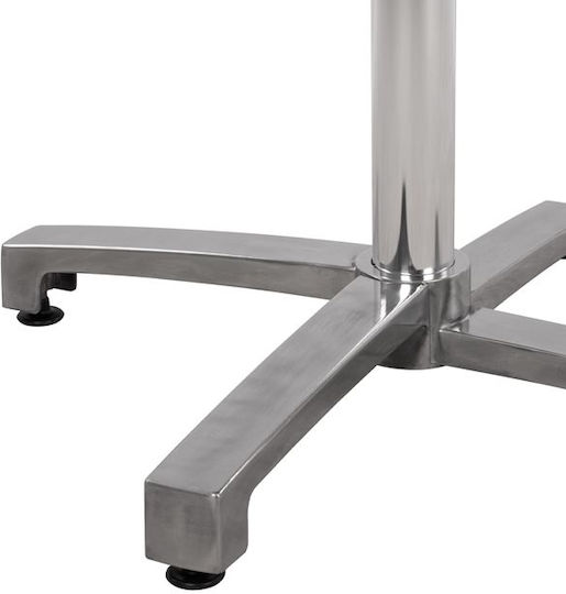 HomeMarkt Folding Table Stand made of Aluminum with Regulator Chrome 69x69x73cm