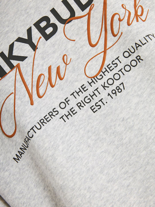 Φούτερ με Κουκούλα Γκρι FBM012-018-06-GREY-MEL
