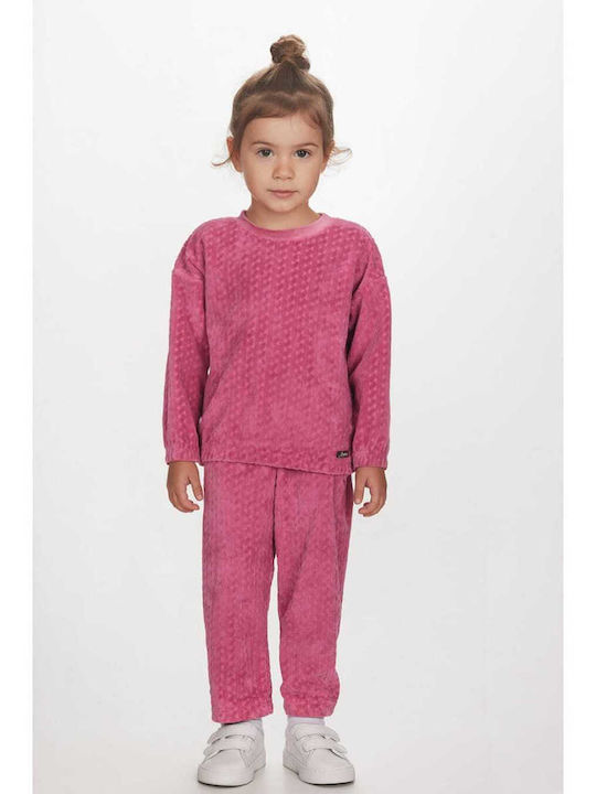 Kinder Trainingsanzüge Mit Bluse Rosa Dunkel 2Stücke Zic-zac