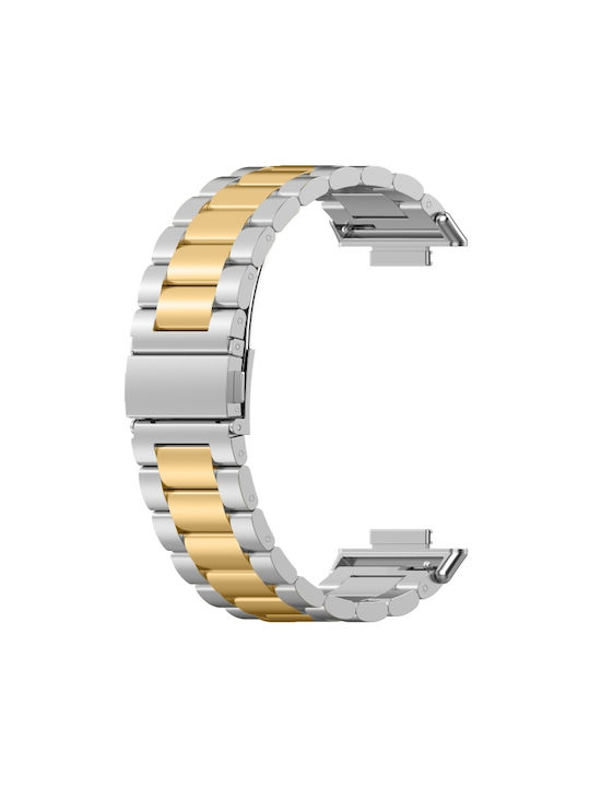 Huawei Watch Fit 2 Watch Band Stainless Steel Three Beads Silver Gold