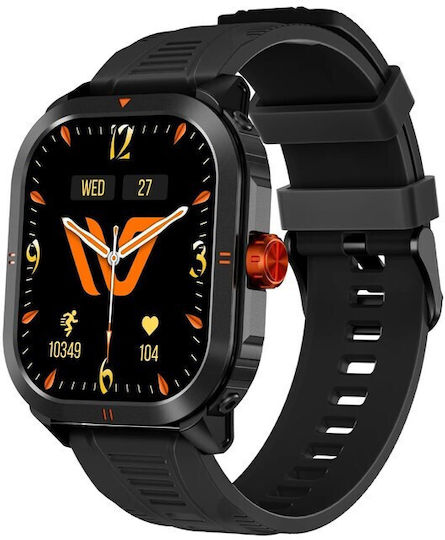 Weofly Pioneer 46mm Smartwatch με Παλμογράφο (Μαύρο)