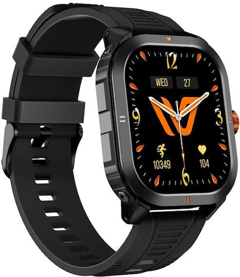 Weofly Pioneer 46mm Smartwatch με Παλμογράφο (Μαύρο)