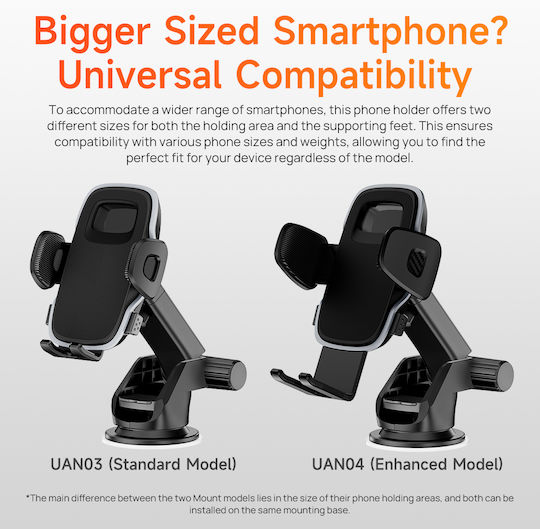 Ulefone Armor Mount Поставка за Мобилен Телефон за Кола с регулируеми куки Черна