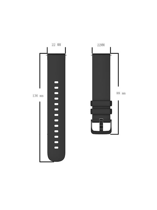 Monochrome Soft Silicone Watch Strap Huawei Watch GT Runner 22mm Gray