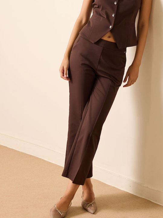 Alena Damen Stoff Hose Brown