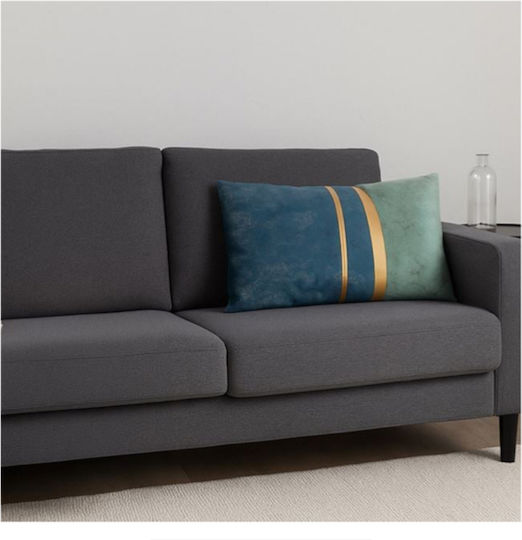 H&T Zierkissen Blau Mint 30x50cm