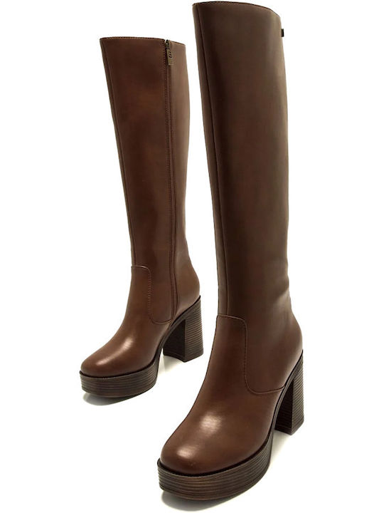 50522 Damenstiefel mit hohem Absatz Braun