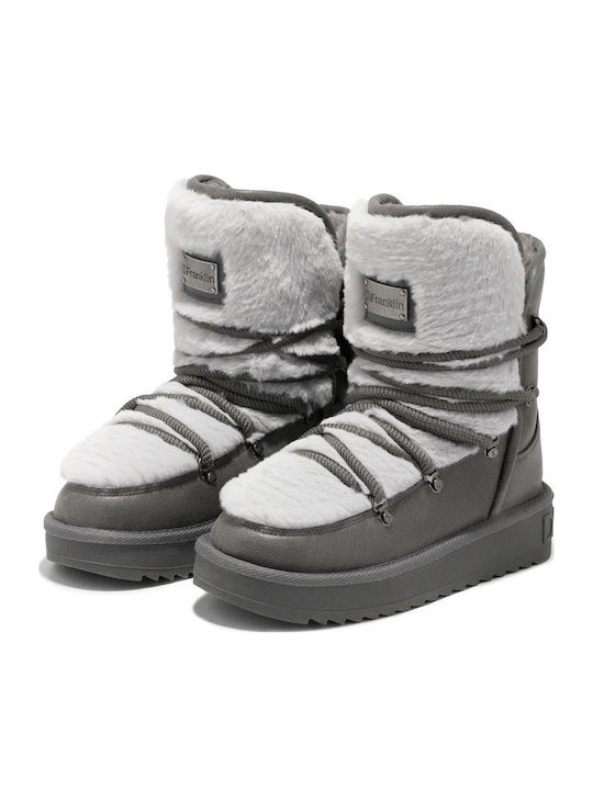 Nordic Trk Women's Snow Boots with Fur Gray