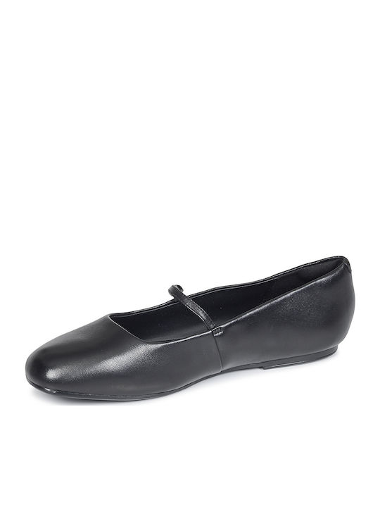 Leather Ballerinas Livia With strap Black
