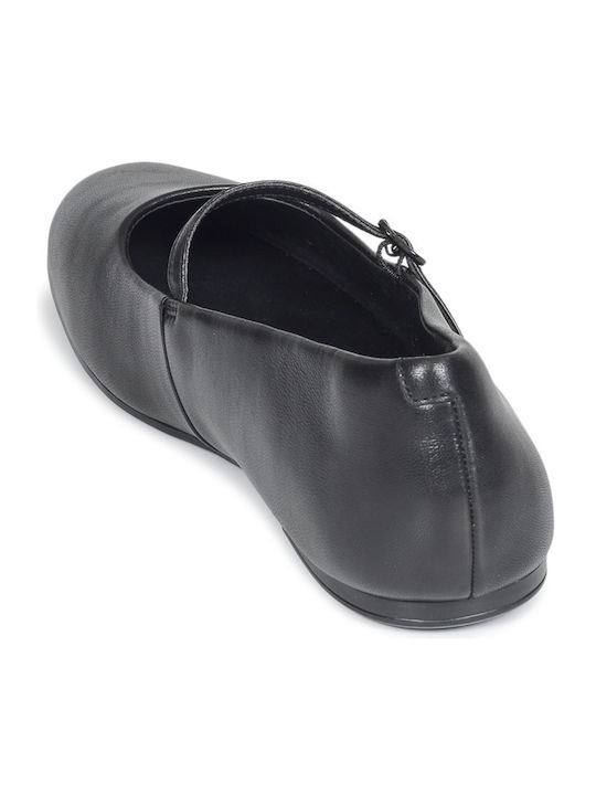 Leather Ballerinas Livia With strap Black