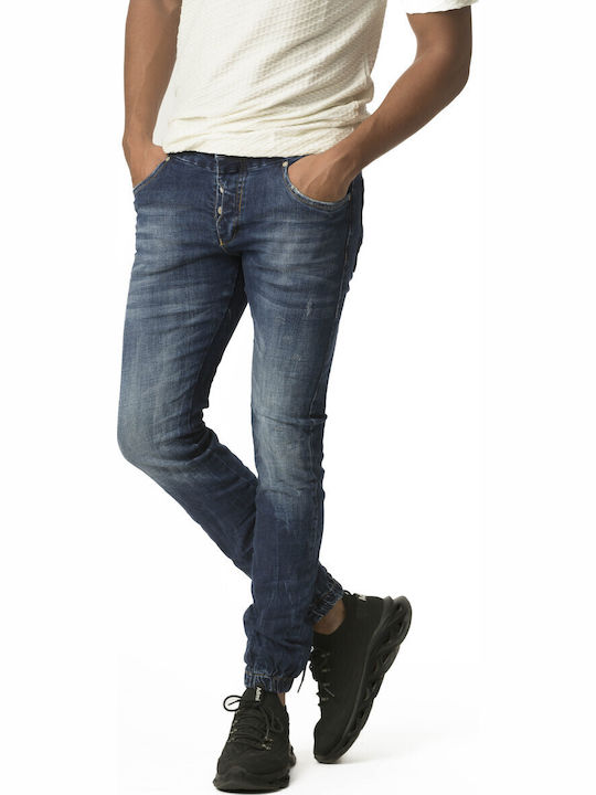 Ανδρικό Παντελόνι Τζιν Cargo Middle Blue