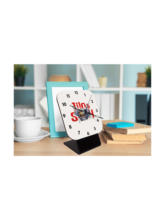 Koupakoupa Stitch Movie Tabletop Clock with Indicators Wooden KP 31506 Clock Desk Square
