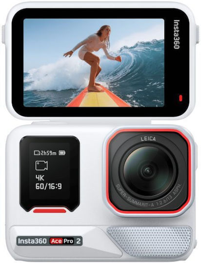 Insta360 Ace Pro 2 Action Camera 8K Underwater Xplorer Bundle with Touch Screen 2.4" and Wi-Fi White