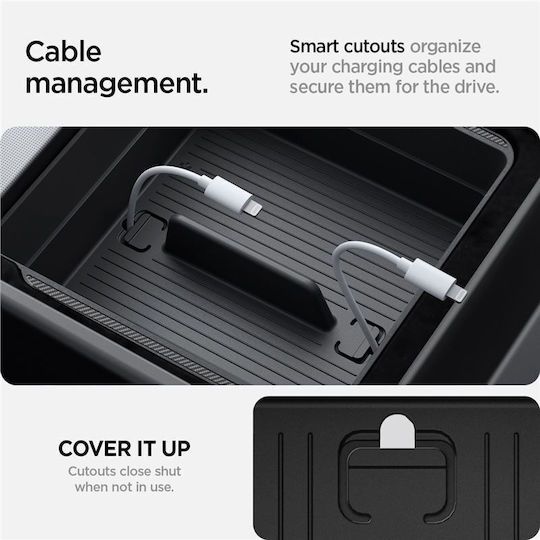 Spigen Tesla Armrest Console Organizer Black Tesla Model 3 2024 Acp07409