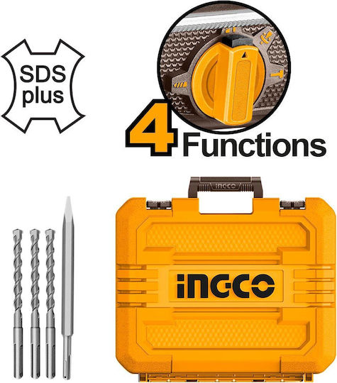 Ingco Κρουστικό Σκαπτικό Πιστολέτο Μπαταρίας Brushless 20V 2x4Ah με Υποδοχή SDS Plus CRHLI202682E