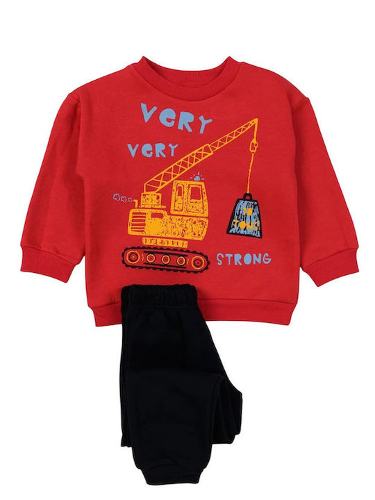 Kids Sweatpants Set Red 2pcs