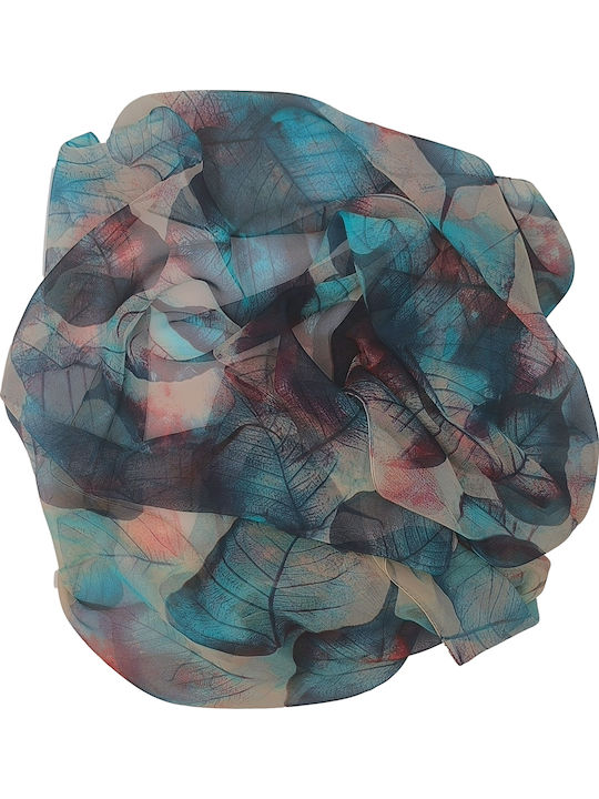 Gift-Me Damen Seiden Schal Blau