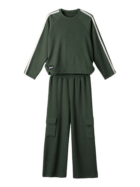 Kids Sweatpants Set Khaki 2pcs
