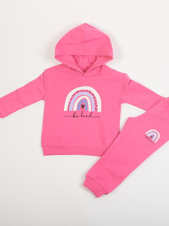 Kids Sweatpants Set Fuchsia 2pcs