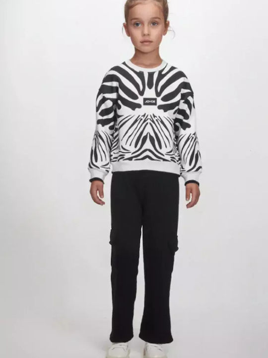 Παιδικό Σετ Φόρμας Άσπρο - Μαύρο 2τμχ Zebra