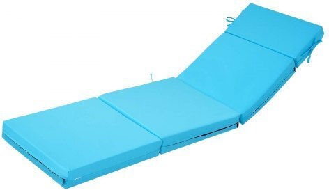 Vevor Wasserdichtes Sonnenbank-Kissen Mit Rückenlehne Blau 2Stücke 53.34x182.88cm